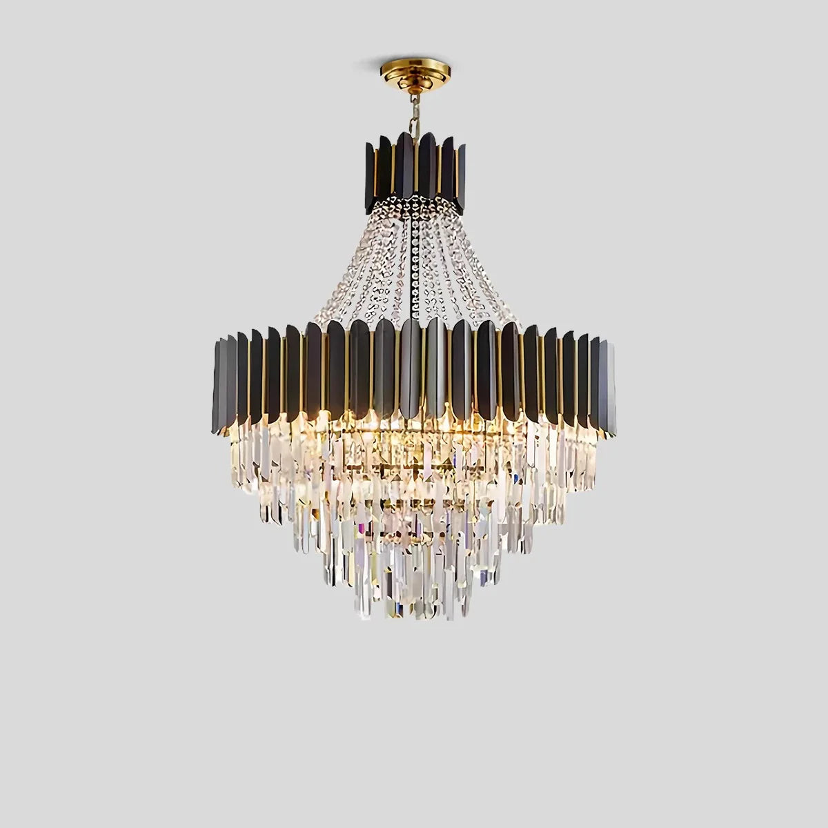 Modern Black Gold Luxury Crystal Chandelier