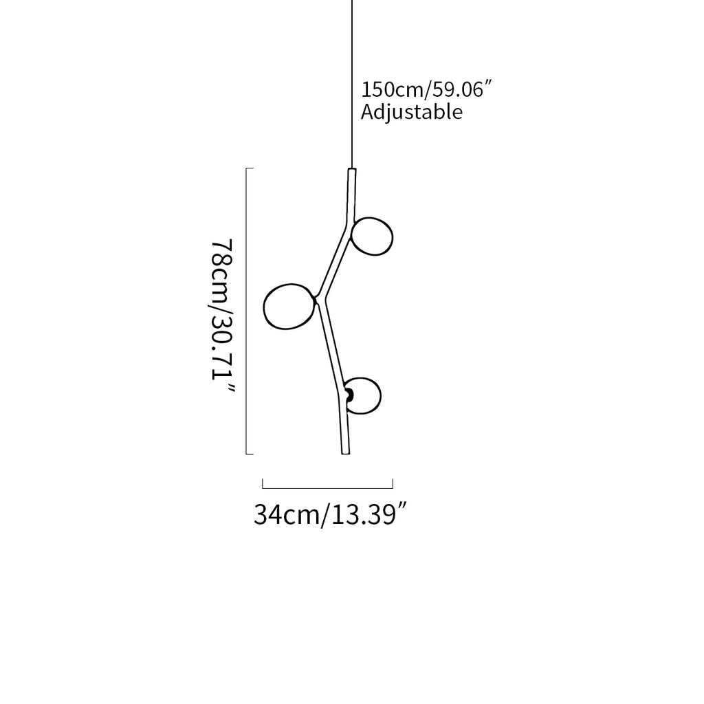 Nordic Creative Tree Branch Glass Chandelier