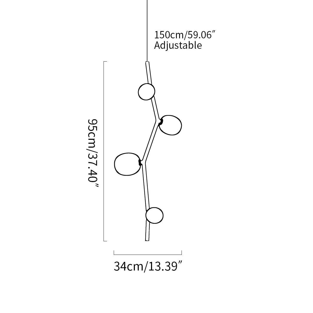 Nordic Creative Tree Branch Glass Chandelier