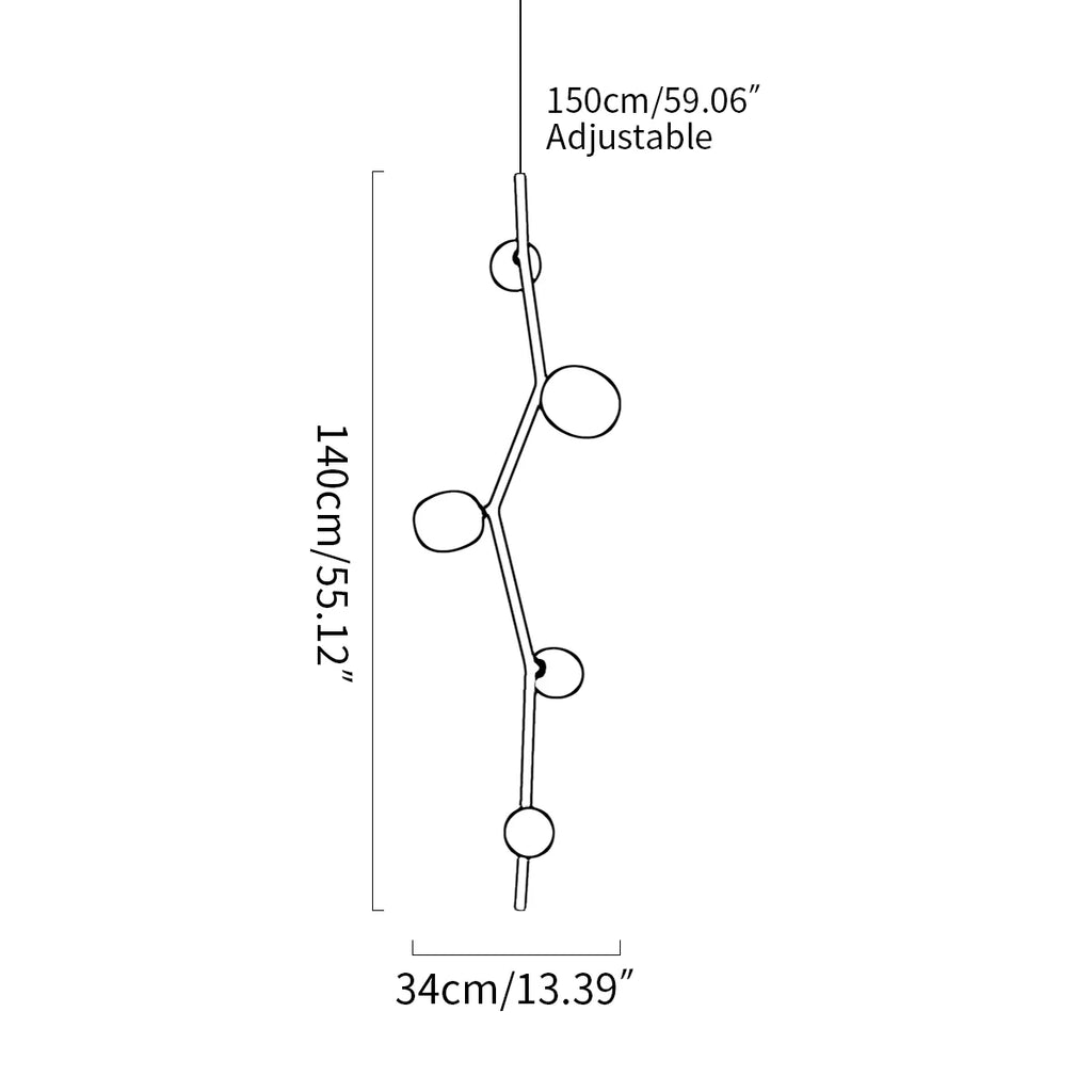 Nordic Creative Tree Branch Glass Chandelier