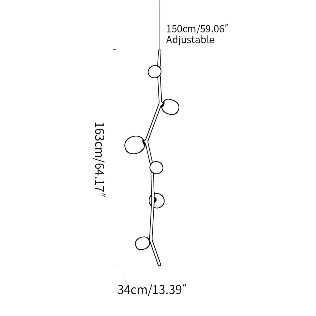 Nordic Creative Tree Branch Glass Chandelier