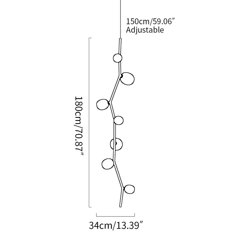 Nordic Creative Tree Branch Glass Chandelier