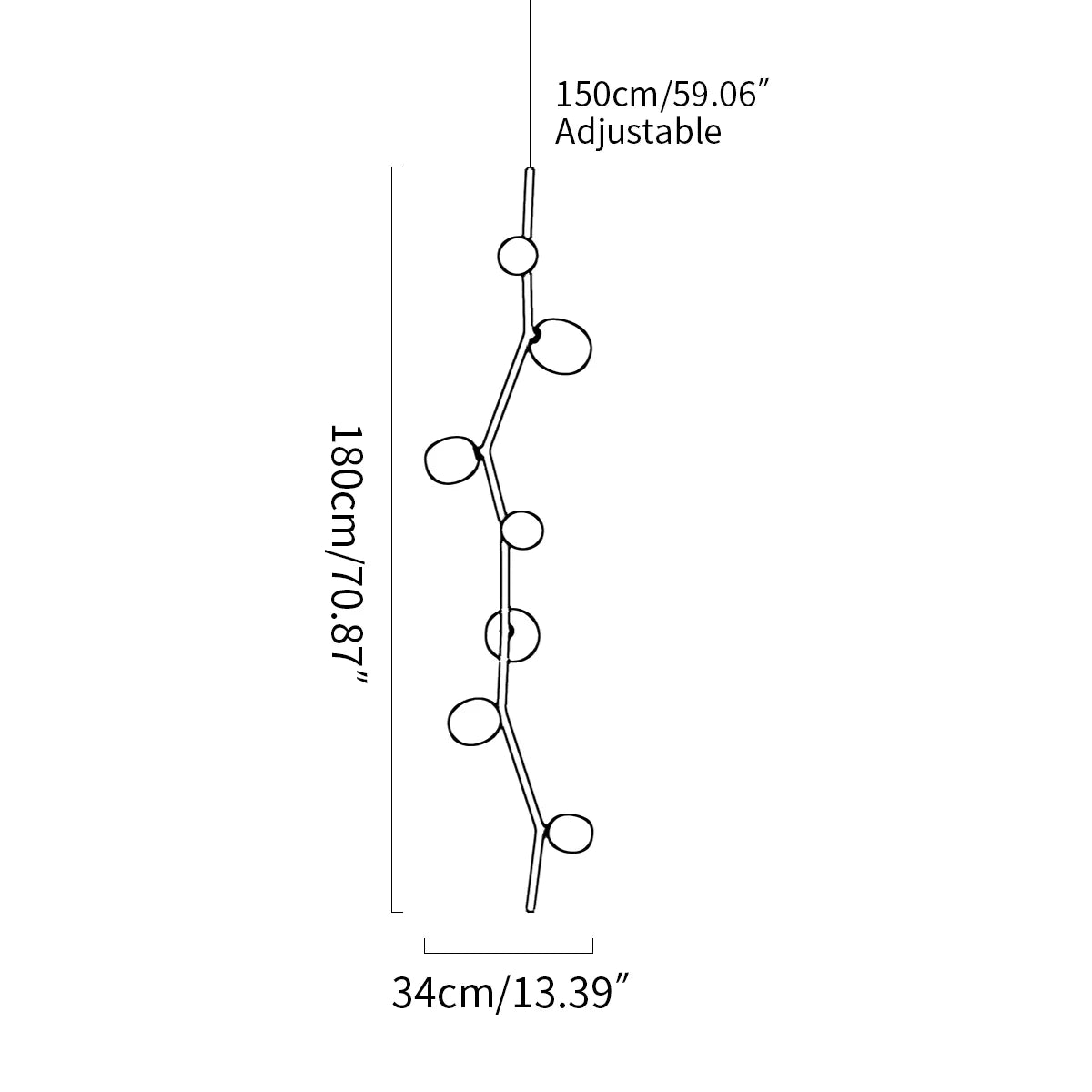 Nordic Creative Tree Branch Glass Chandelier