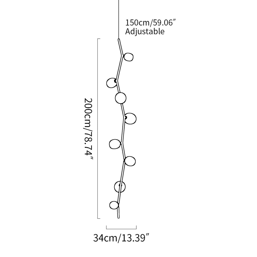 Nordic Creative Tree Branch Glass Chandelier