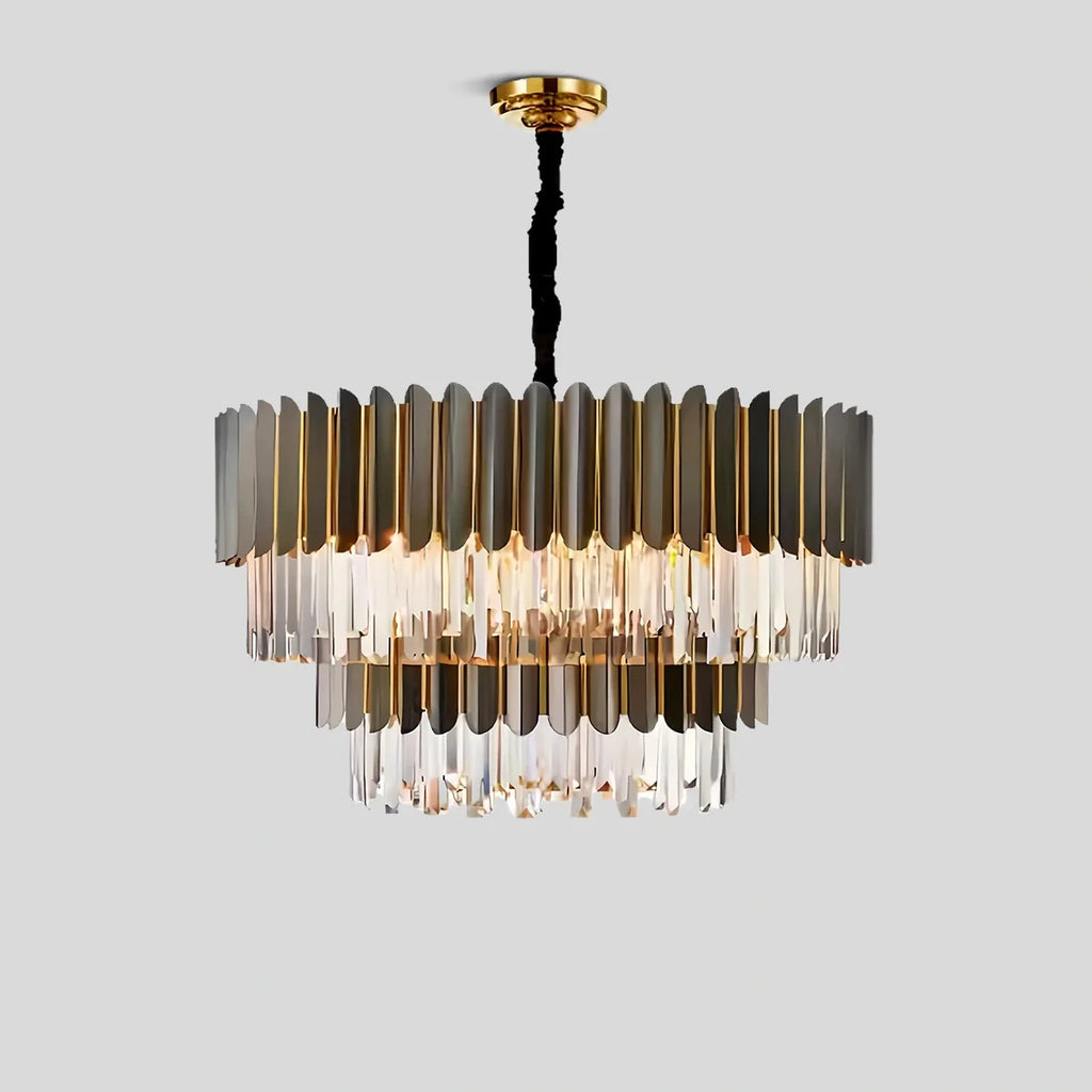 Modern Black Gold Luxury Crystal Chandelier