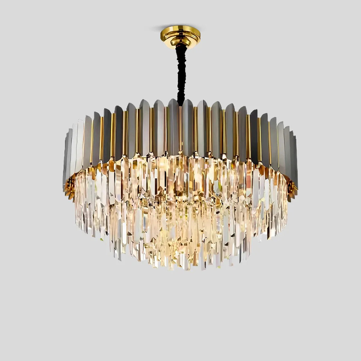 Modern Black Gold Luxury Crystal Chandelier