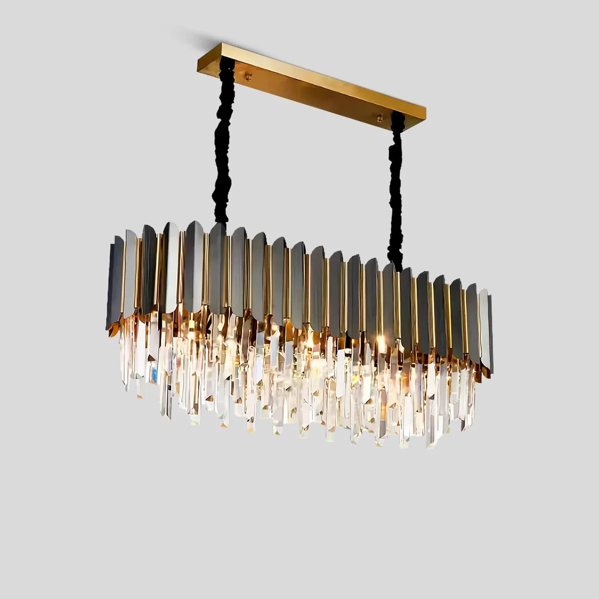 Modern Black Gold Luxury Crystal Chandelier