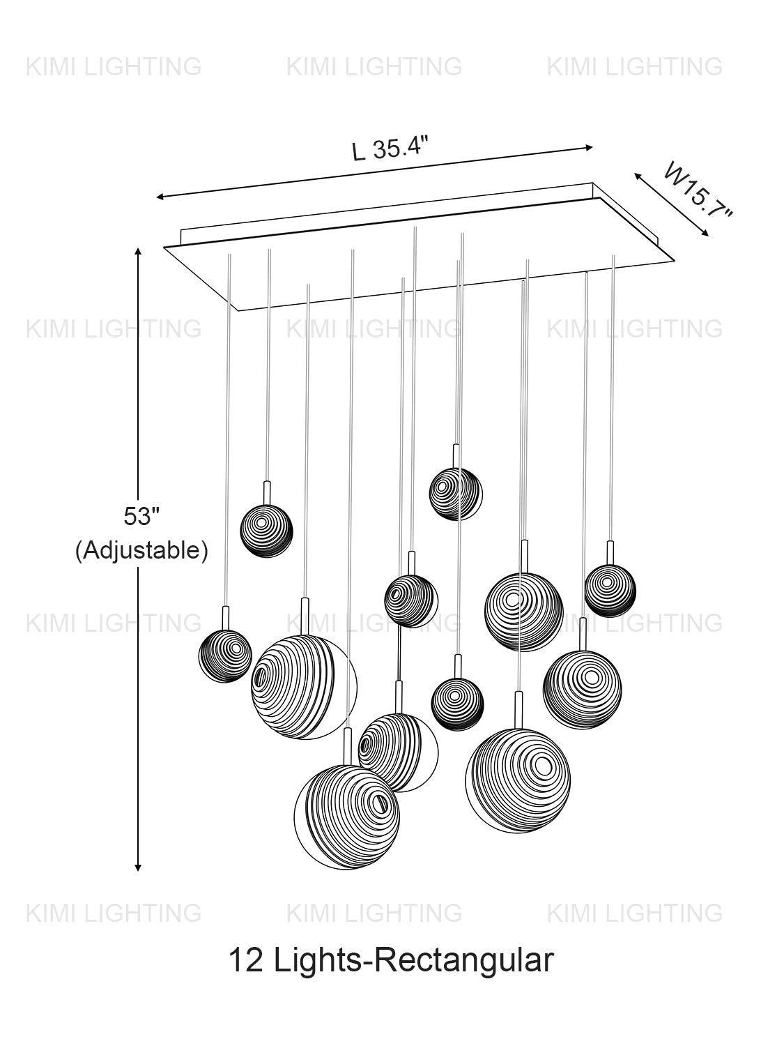 Textured Glass Staircase Pendant Light