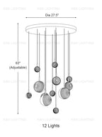 Textured Glass Staircase Pendant Light