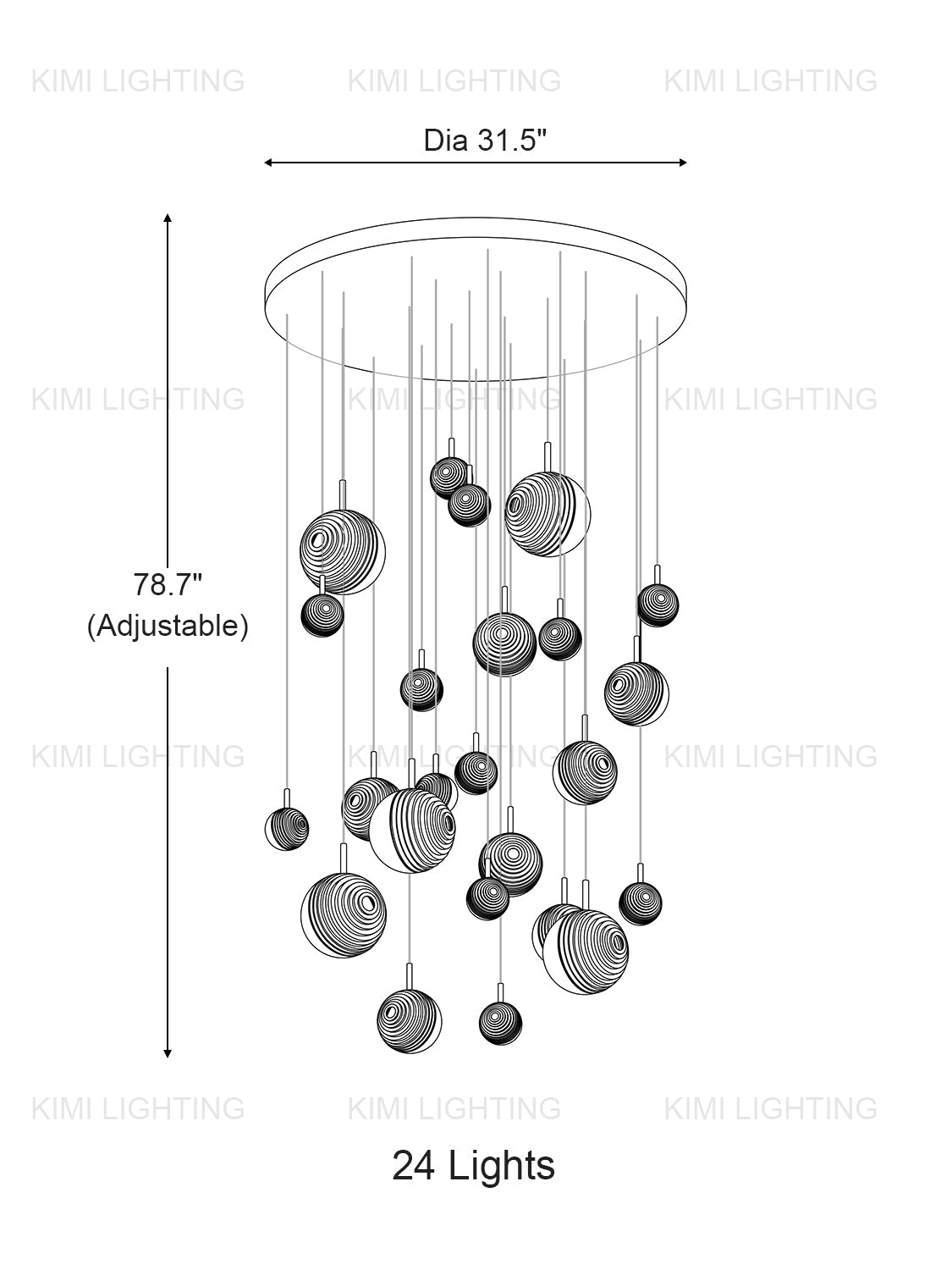 Textured Glass Staircase Pendant Light