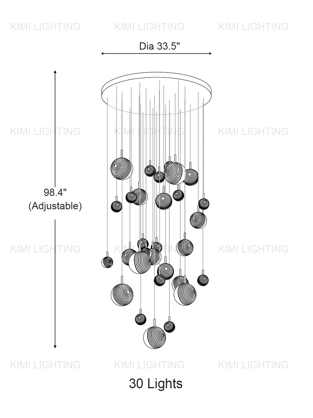 Textured Glass Staircase Pendant Light
