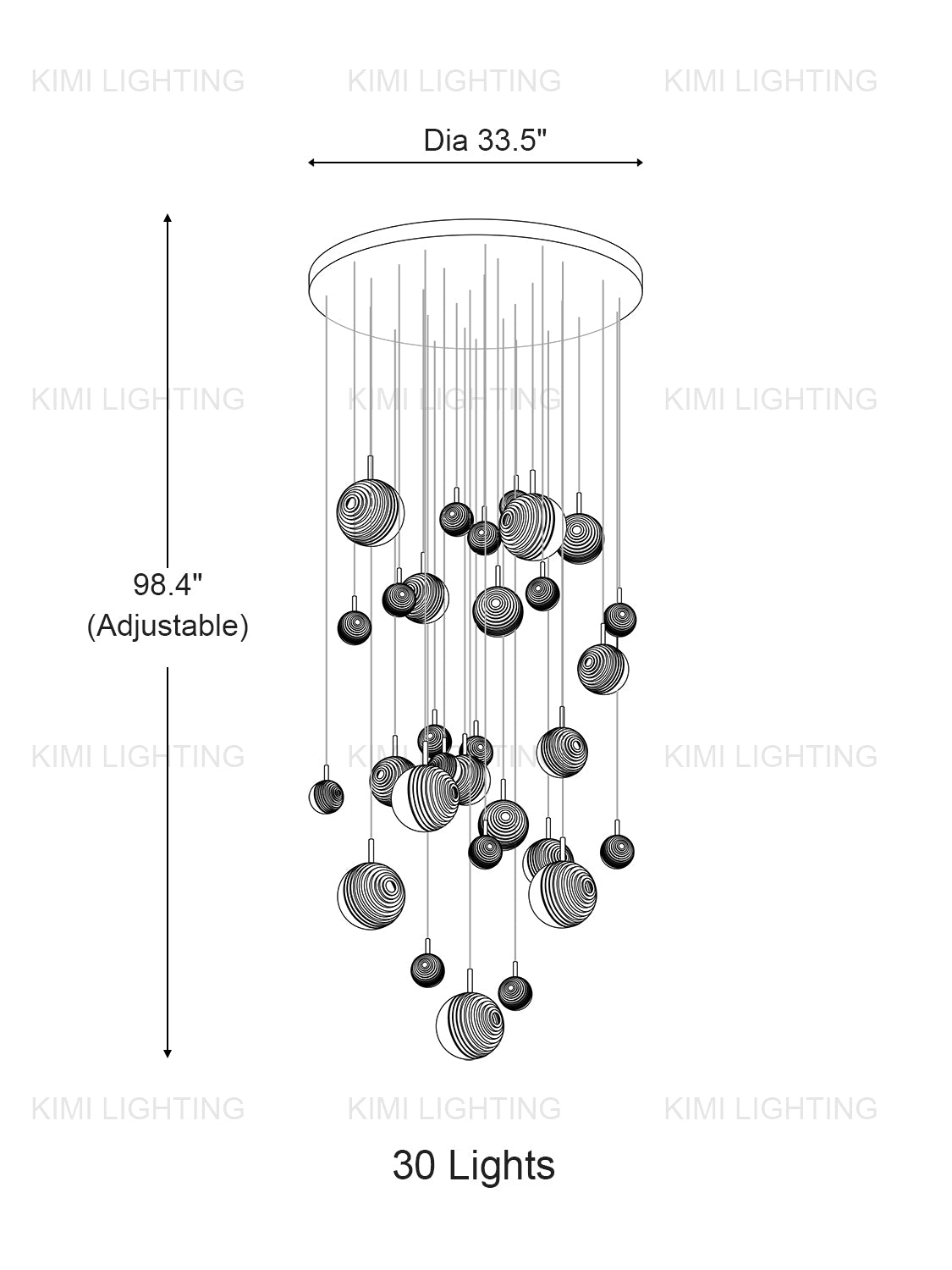 Textured Glass Staircase Pendant Light