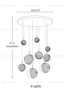 Textured Glass Staircase Pendant Light