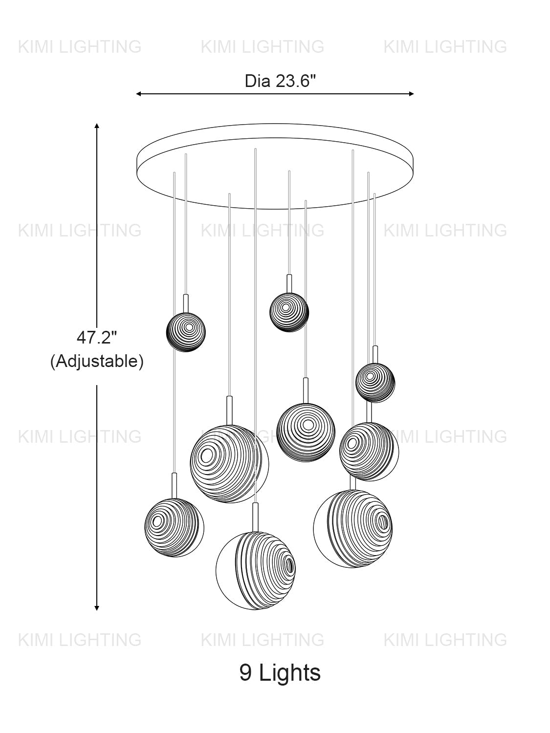 Textured Glass Staircase Pendant Light