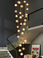 Textured Glass Staircase Pendant Light