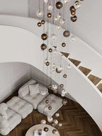 Textured Glass Staircase Pendant Light