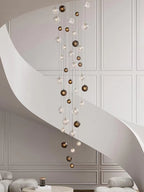 Textured Glass Staircase Pendant Light