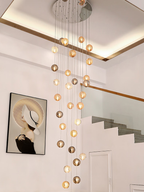 Textured Glass Staircase Pendant Light