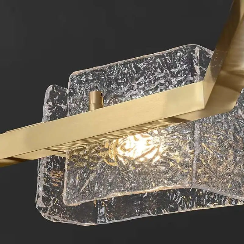 Textured Glass Round Chandelier