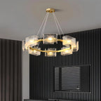 Textured Glass Round Chandelier