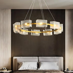 Textured Glass Round Chandelier