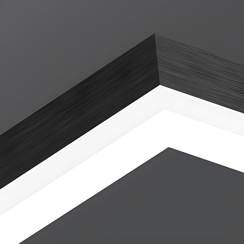 Modern Black Tiered Rectangular Chandelier