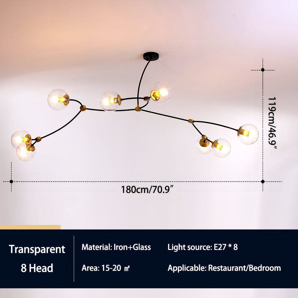 Minimalist Sputnik Globe Glass Chandelier