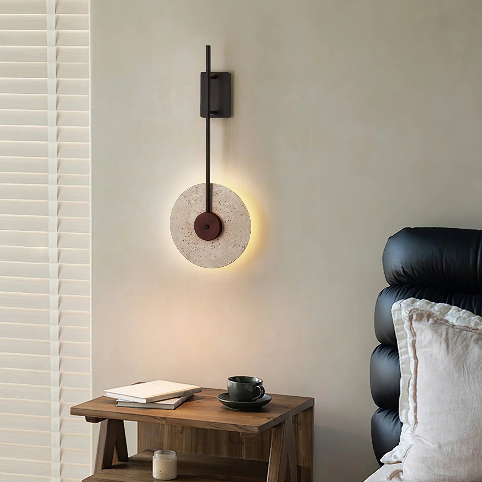 Travertine Disc Wall Lamp