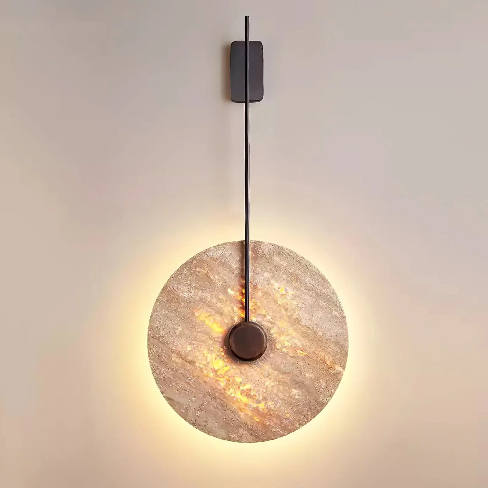 Travertine Disc Wall Lamp