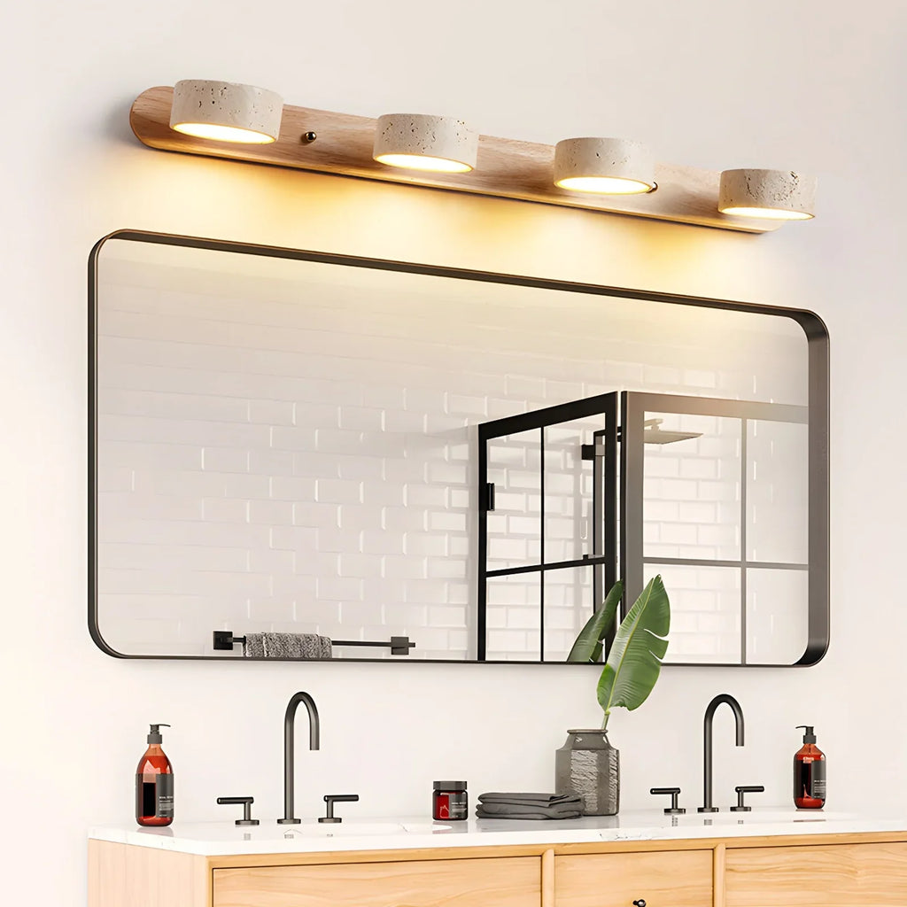 Travertine Duo Wood Wall Light