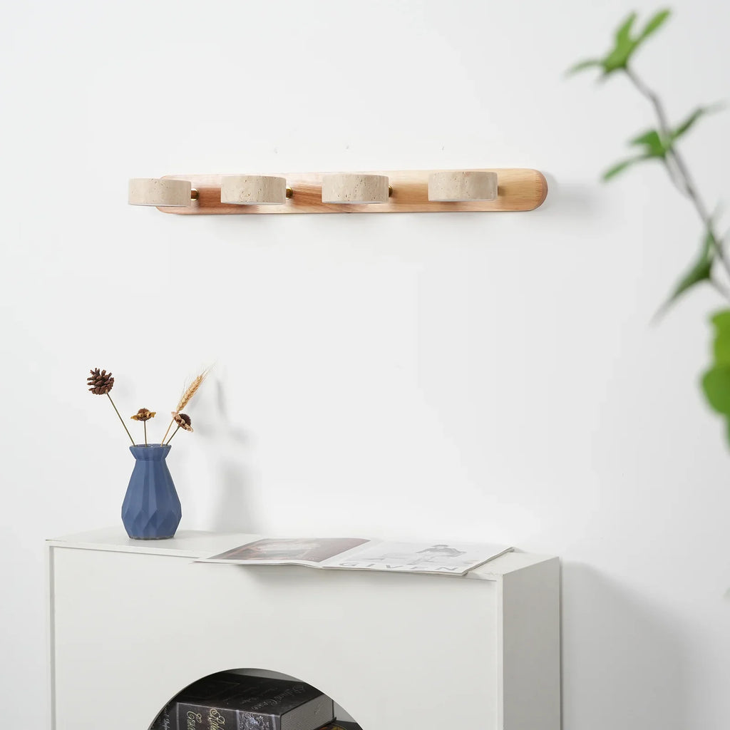 Travertine Duo Wood Wall Light