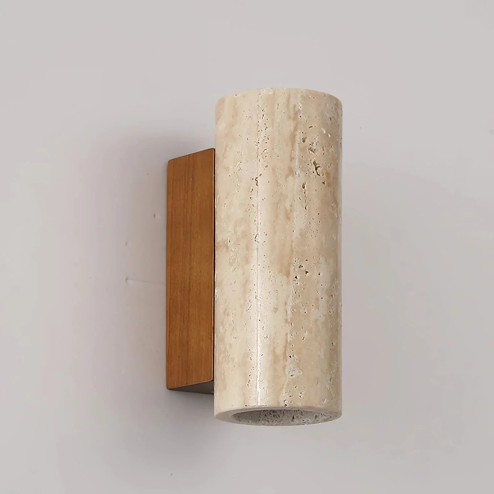 Travertine Square Round Column Wall Lamp