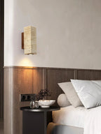 Travertine Square Round Column Wall Lamp