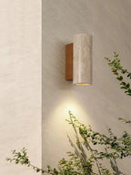 Travertine Square Round Column Wall Lamp