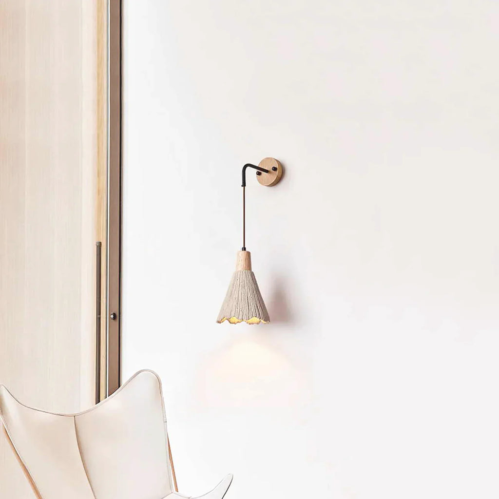 Cement Vintage Wood Wall Lamp