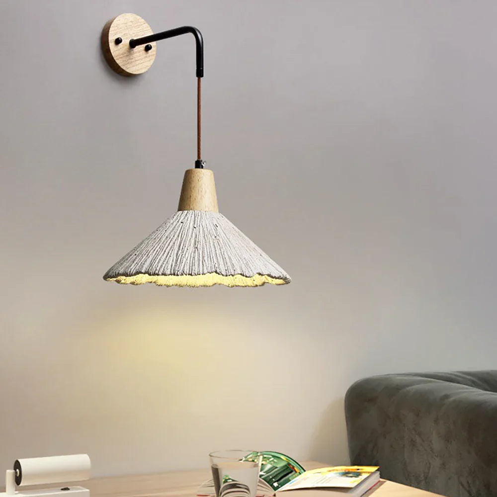 Cement Vintage Wood Wall Lamp