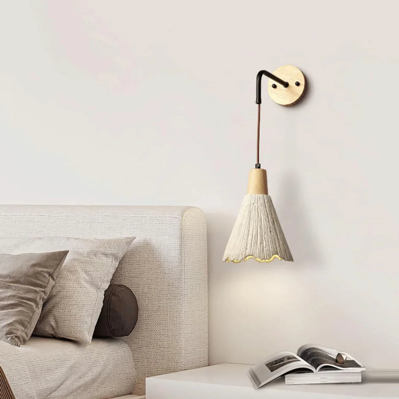 Cement Vintage Wood Wall Lamp