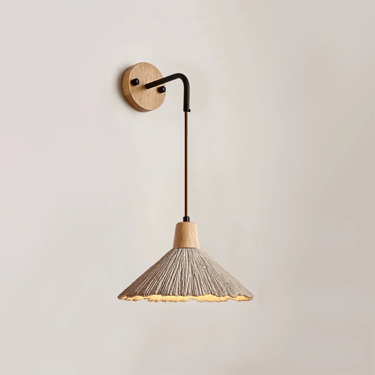 Cement Vintage Wood Wall Lamp