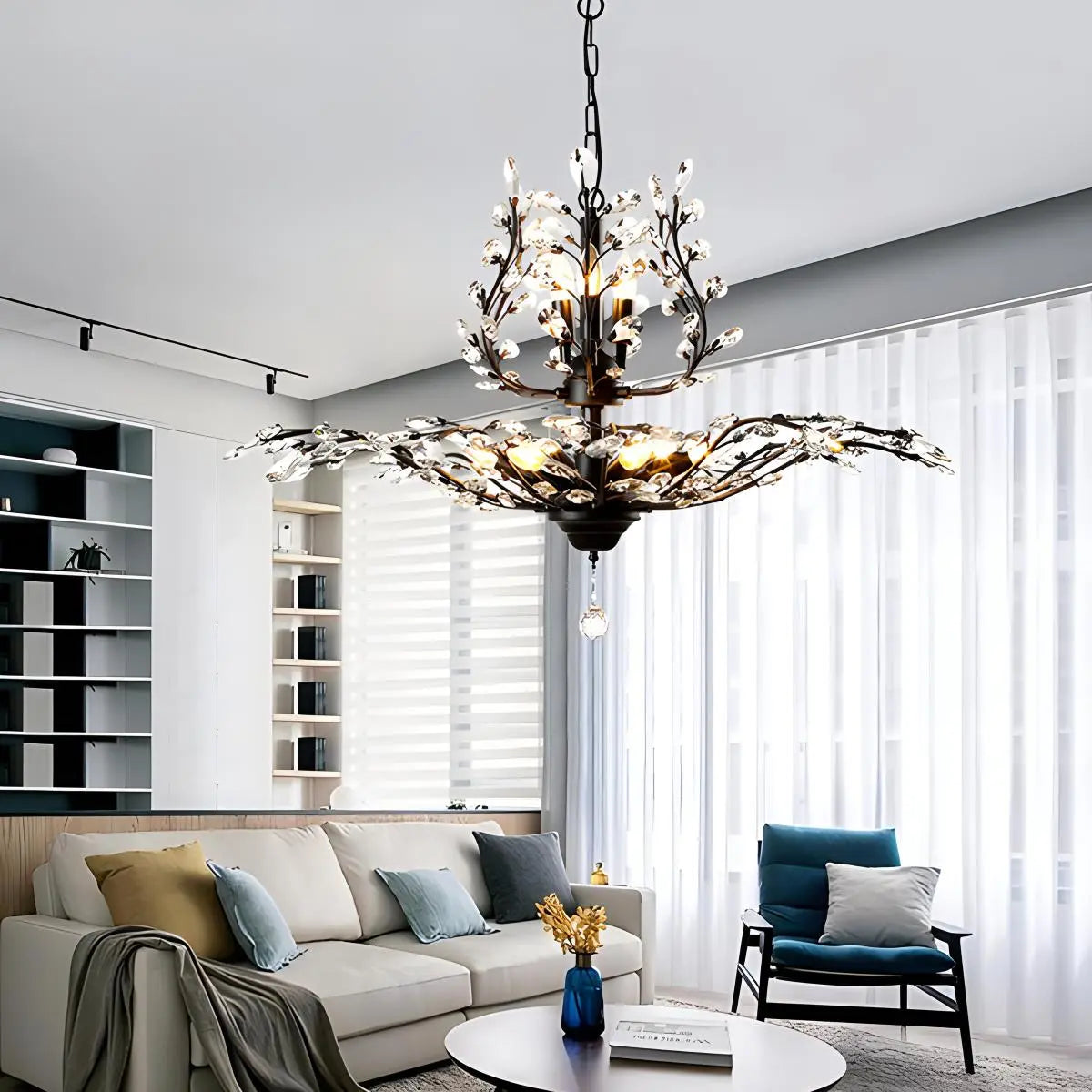 Tree Branch Crystal Chandelier for Living Room