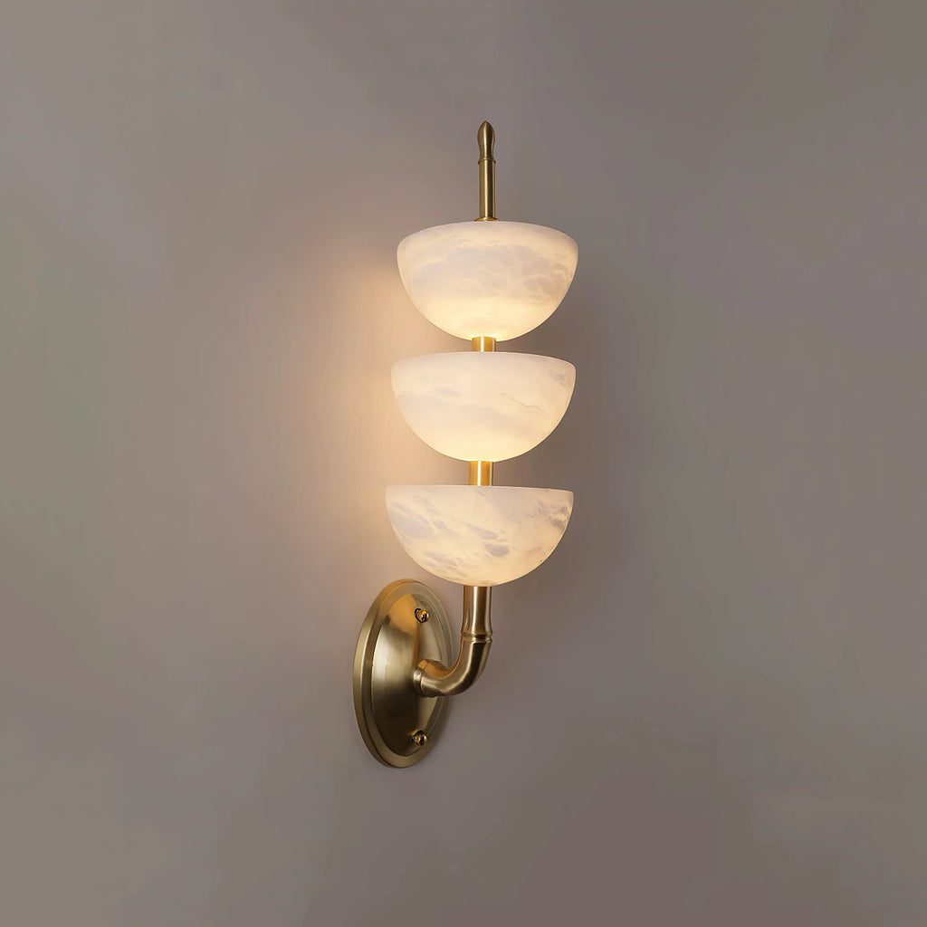 Triple Luxury Alabaster Wall Sconce