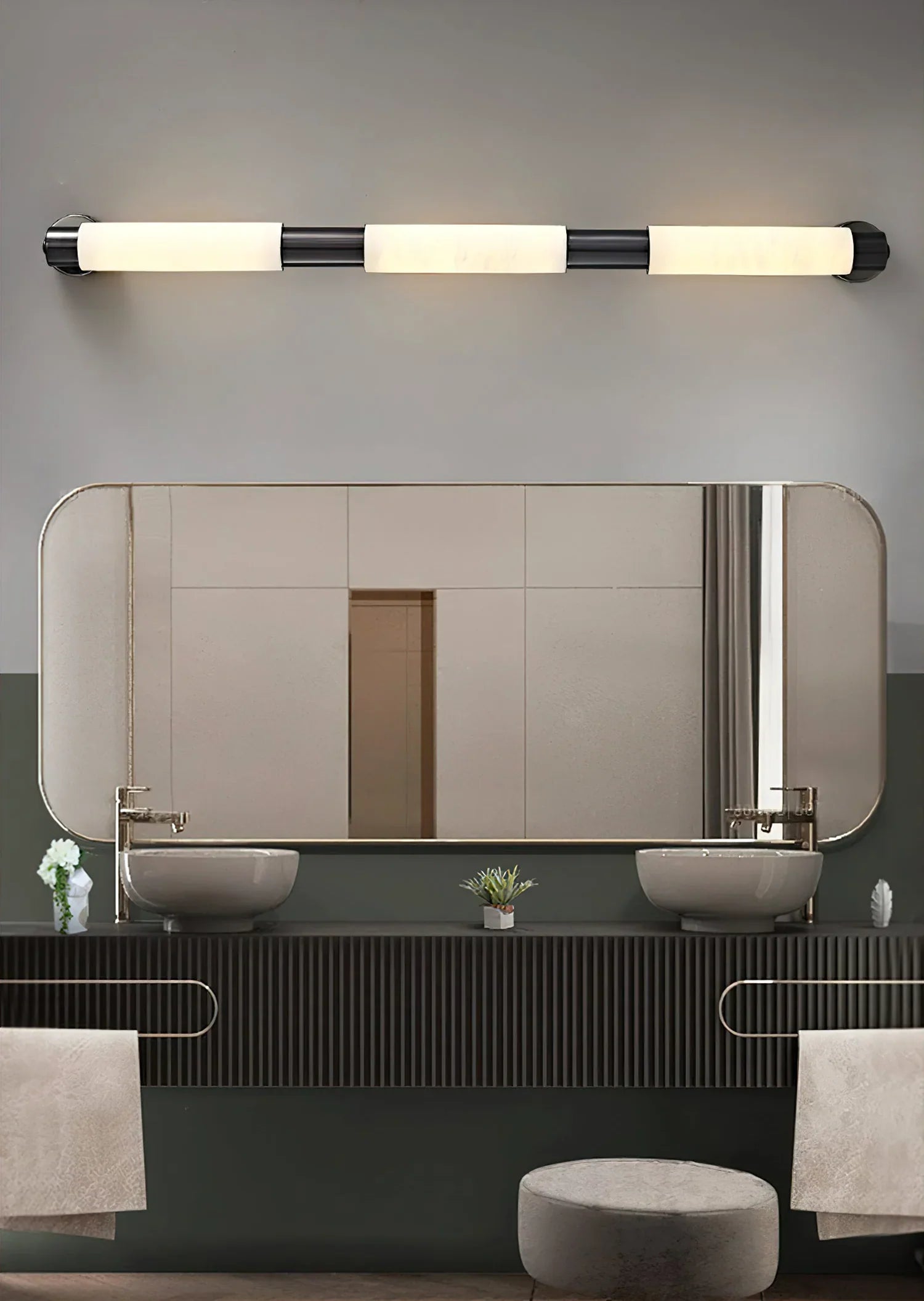 Tube Alabaster Cylinder Wall Lamp