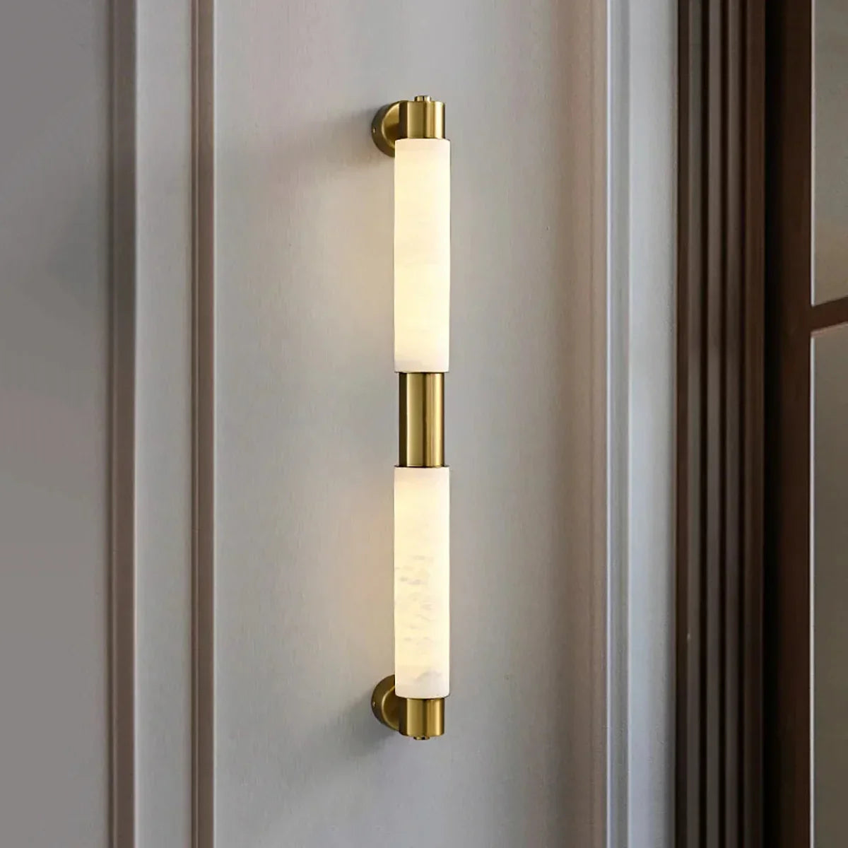 Tube Alabaster Cylinder Wall Lamp