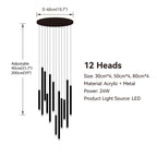 Modern Tube Suspension Pendant Light