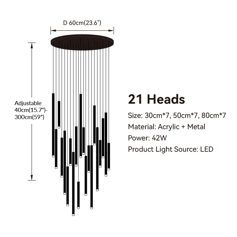 Modern Tube Suspension Pendant Light