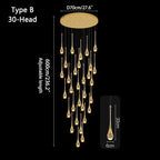 Luxury Water Drop Pendant Chandelier for Living Room