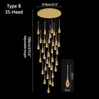 Luxury Water Drop Pendant Chandelier for Living Room