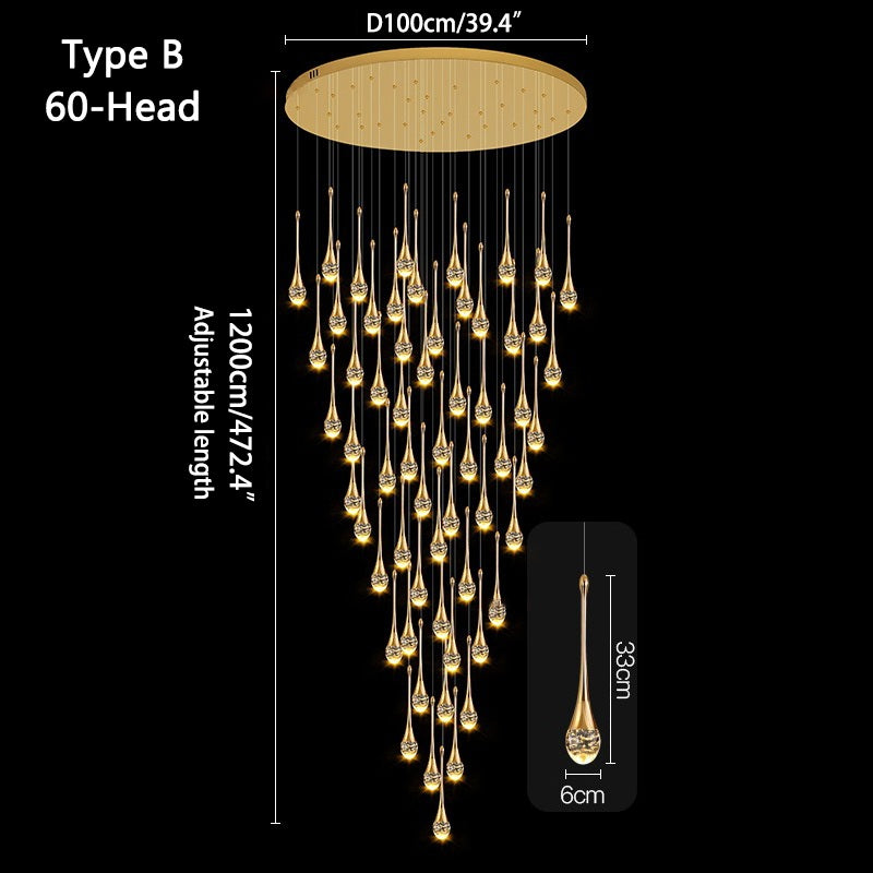 Luxury Water Drop Pendant Chandelier for Living Room