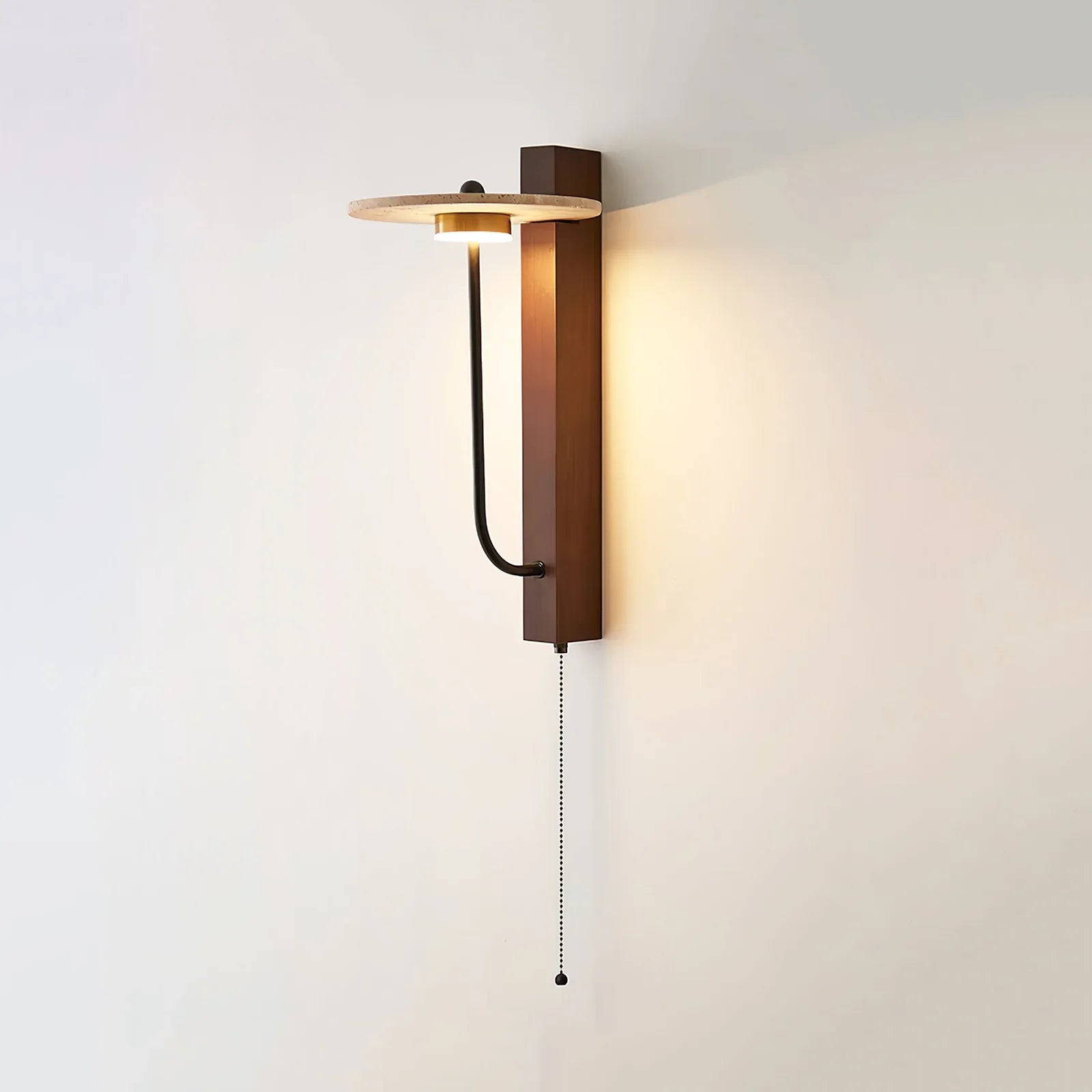 Umbrella Aura Arm Travertine Wall Lamp