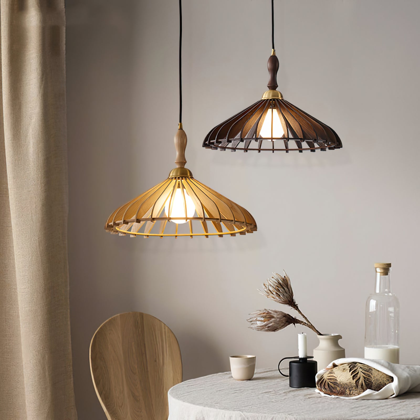 Umbrella Wood Pendant Lamp