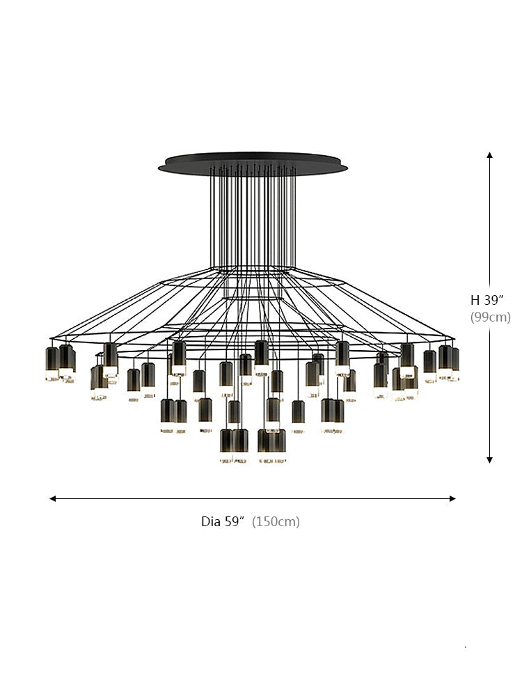 Unique Wireflow Pendant Staircase Long Fixture